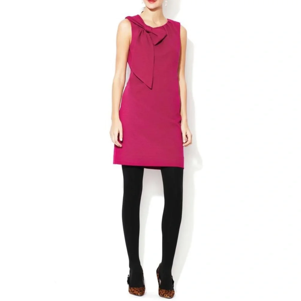 Milly of New York Magenta Bow Sheath Dress Size S - Picture 2 of 9
